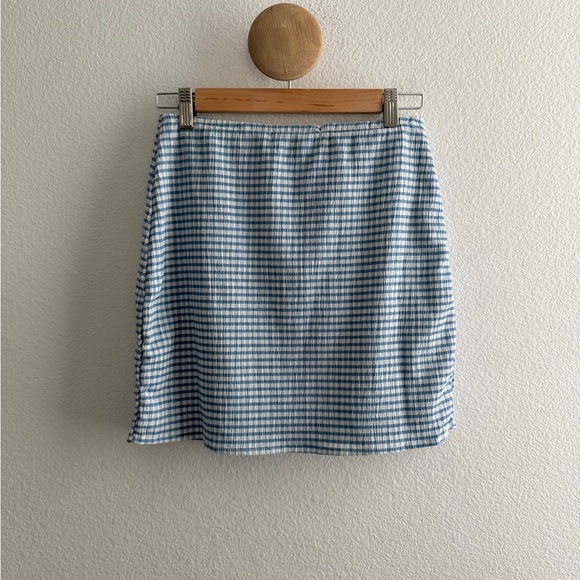 Lisa Says Gah Sisi Blue Gingham Mini Skirt - Picture 3 of 8